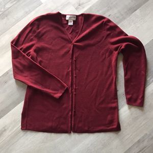 Women’s Pendleton Red Basic Capsule Career 100% Merino Wool Cardigan Large